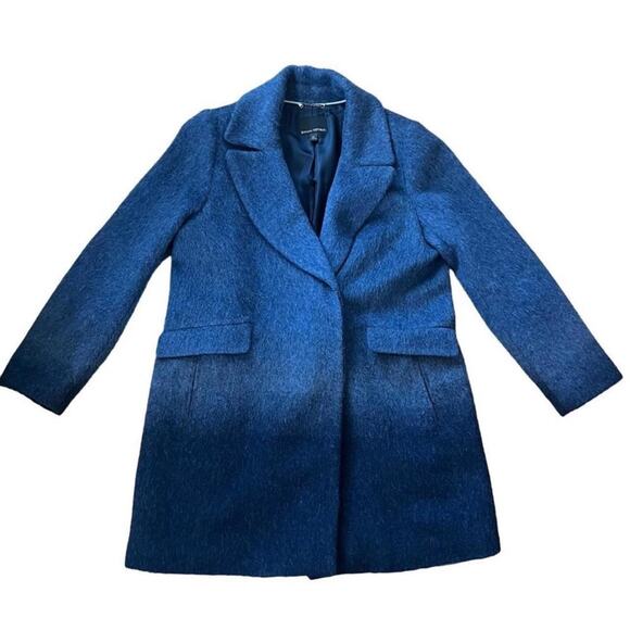 Banana Republic Double Breasted Wool Blue Ombre Coat Size Small - Picture 4 of 16